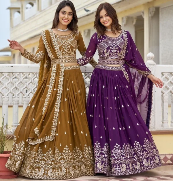 Hand Work Heavily worked lehenga set with dupatta