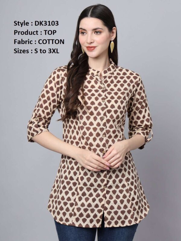 Women Regular Fit Mandarin Collar Top | - Image 15