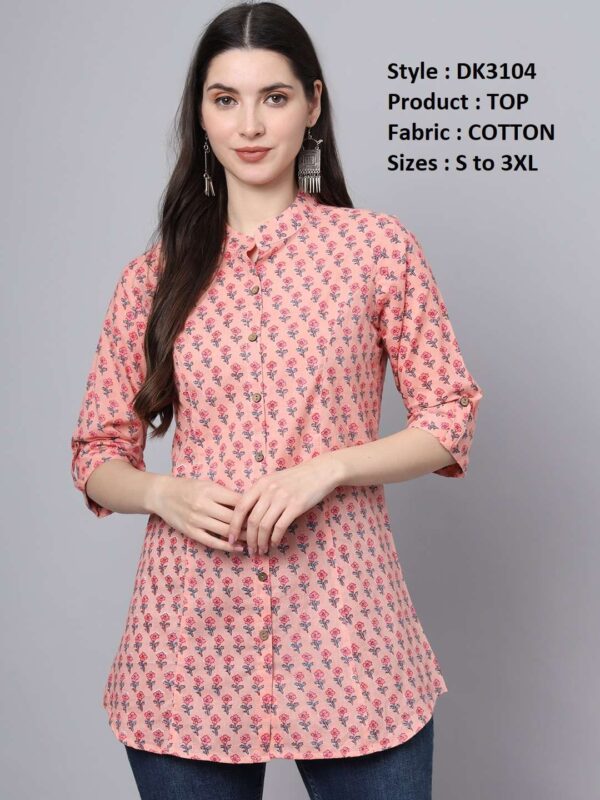 Women Regular Fit Mandarin Collar Top | - Image 14