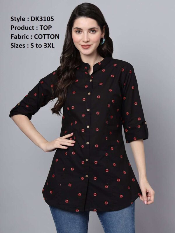 Women Regular Fit Mandarin Collar Top | - Image 13