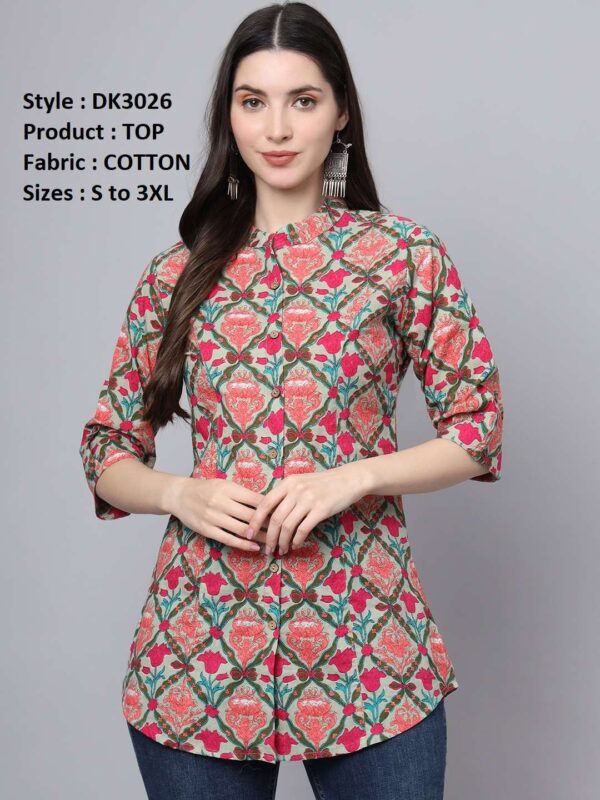 Women Regular Fit Mandarin Collar Top | - Image 11