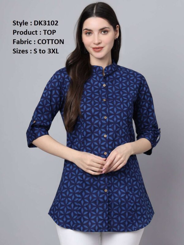 Women Regular Fit Mandarin Collar Top | - Image 16