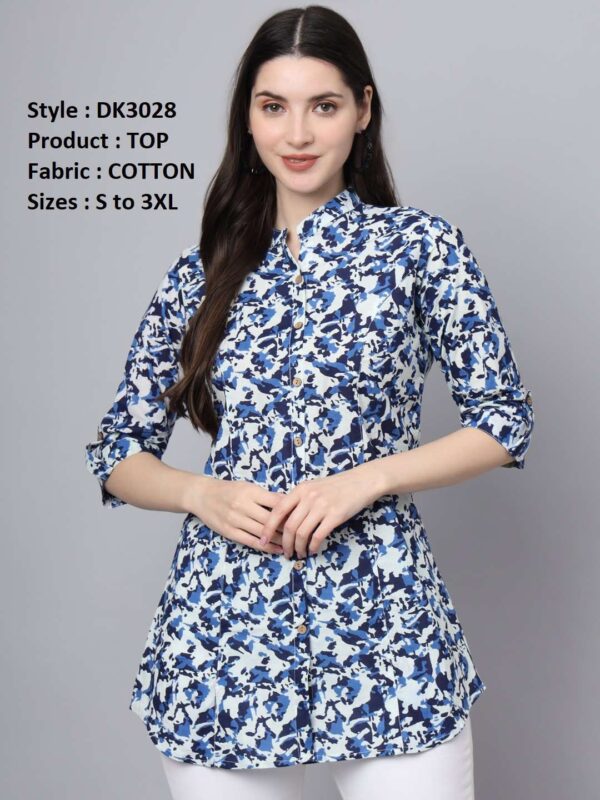 Women Regular Fit Mandarin Collar Top | - Image 9