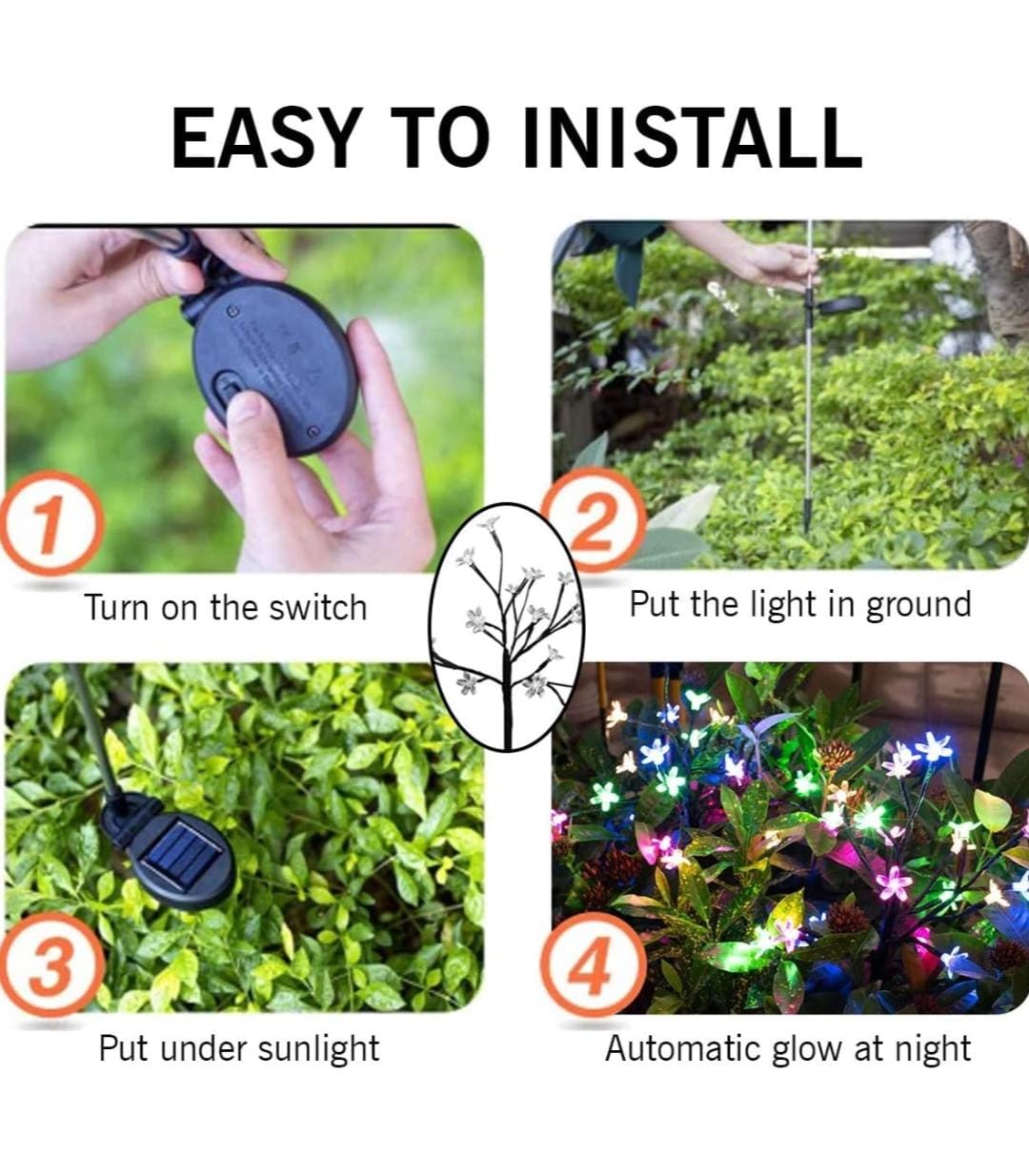 suddus Solar String Lights for Outside, 2 Pack 100 LED Flower Solar Powered Lights String, Solar Lights for Christmas Tree, Patio, Garden, Fence, Bush Decorations.