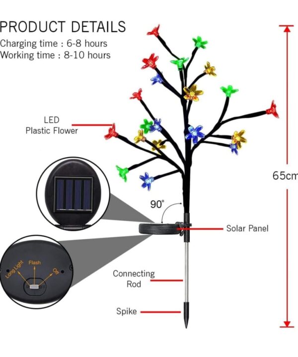 suddus Solar String Lights for Outside, 4 Pack 300 LED Flower Solar Powered Lights String, - Image 3